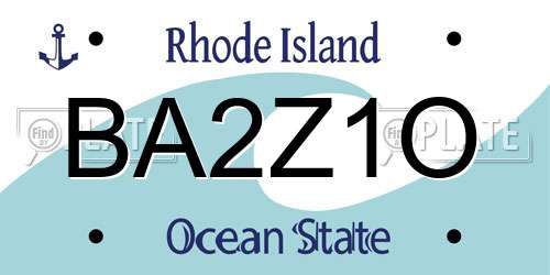 BA2Z1O Rhode Island License Plate