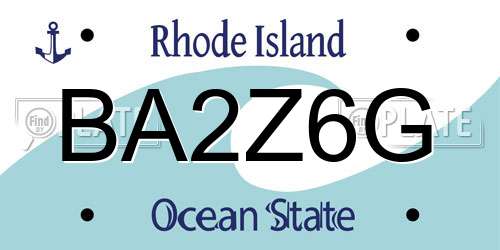 BA2Z6G Rhode Island License Plate