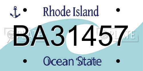 BA31457 Rhode Island License Plate