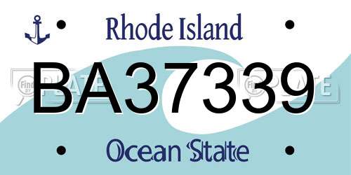 BA37339 Rhode Island License Plate