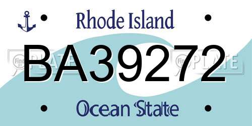 BA39272 Rhode Island License Plate