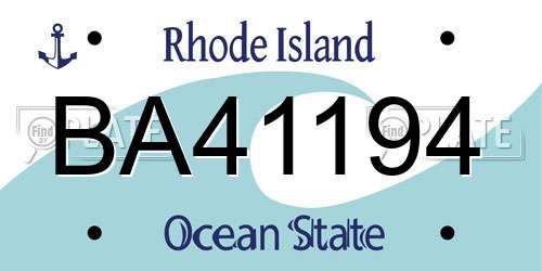 BA41194 Rhode Island License Plate