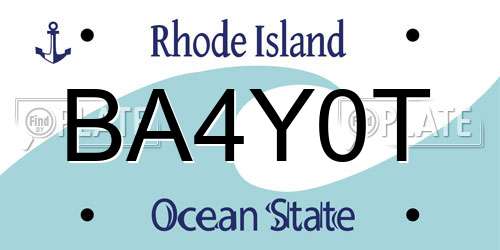 BA4Y0T Rhode Island License Plate
