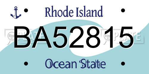 BA52815 Rhode Island License Plate