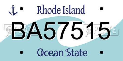 BA57515 Rhode Island License Plate