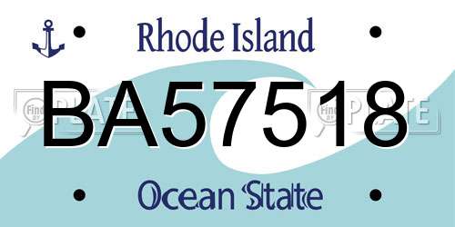 BA57518 Rhode Island License Plate