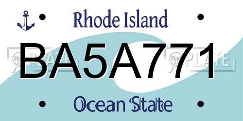 BA5A771 Rhode Island License Plate