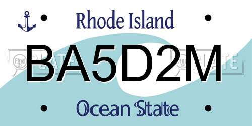 BA5D2M Rhode Island License Plate