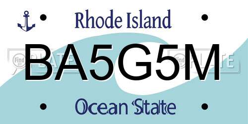BA5G5M Rhode Island License Plate