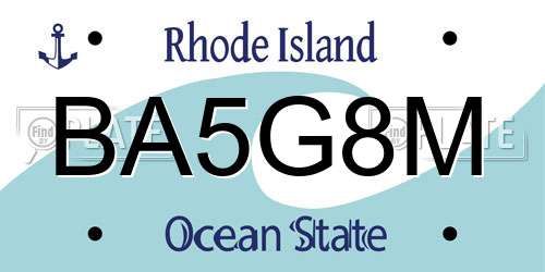 BA5G8M Rhode Island License Plate