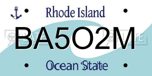 BA5O2M Rhode Island License Plate