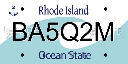 BA5Q2M Rhode Island License Plate