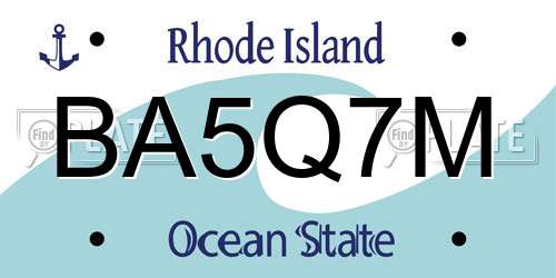 BA5Q7M Rhode Island License Plate