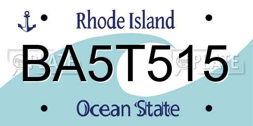 BA5T515 Rhode Island License Plate