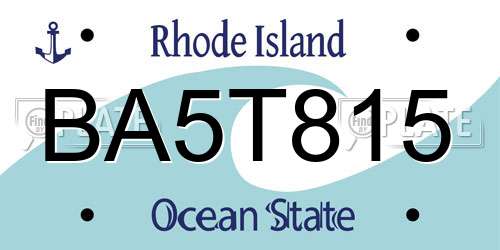 BA5T815 Rhode Island License Plate