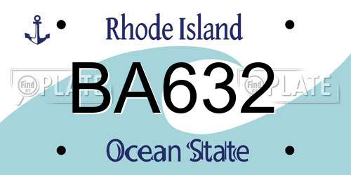 BA632 Rhode Island License Plate