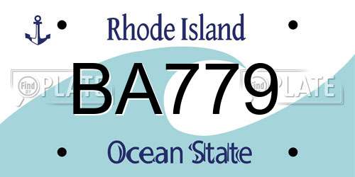 BA779 Rhode Island License Plate