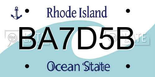 BA7D5B Rhode Island License Plate