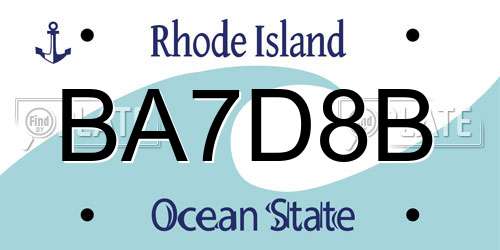BA7D8B Rhode Island License Plate
