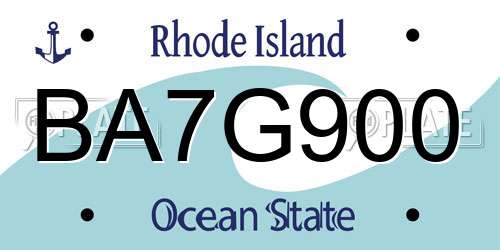 BA7G900 Rhode Island License Plate