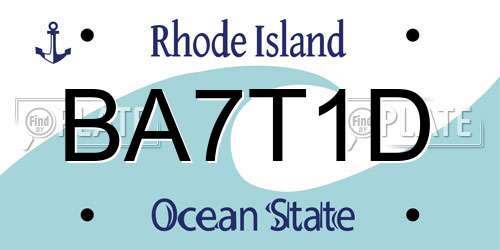 BA7T1D Rhode Island License Plate