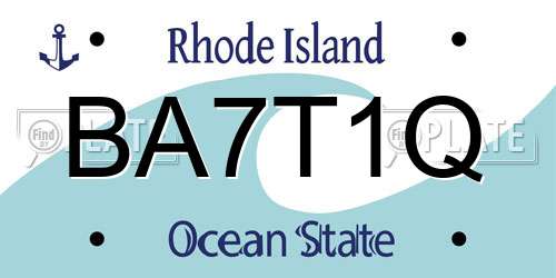 BA7T1Q Rhode Island License Plate