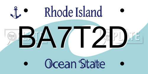 BA7T2D Rhode Island License Plate