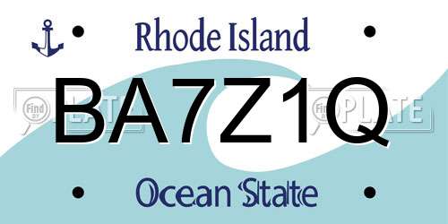 BA7Z1Q Rhode Island License Plate