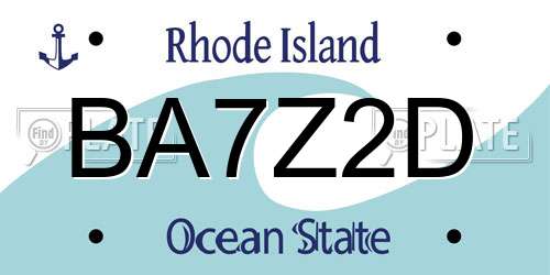 BA7Z2D Rhode Island License Plate