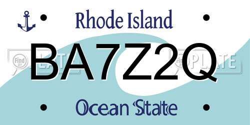 BA7Z2Q Rhode Island License Plate