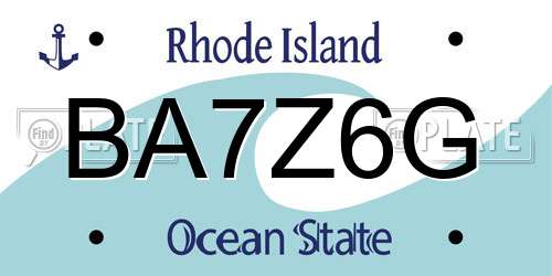 BA7Z6G Rhode Island License Plate