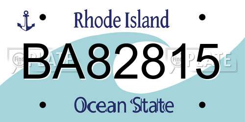 BA82815 Rhode Island License Plate