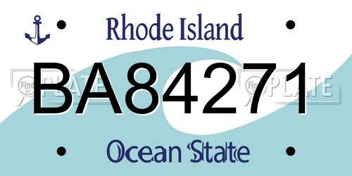 BA84271 Rhode Island License Plate