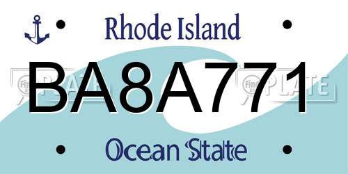 BA8A771 Rhode Island License Plate