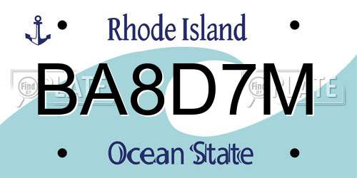 BA8D7M Rhode Island License Plate