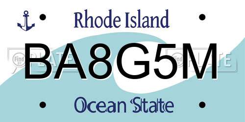 BA8G5M Rhode Island License Plate