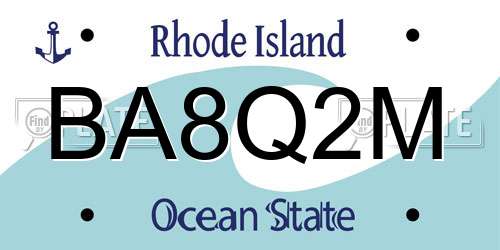 BA8Q2M Rhode Island License Plate