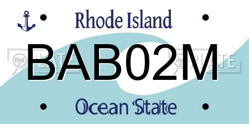 BAB02M Rhode Island License Plate