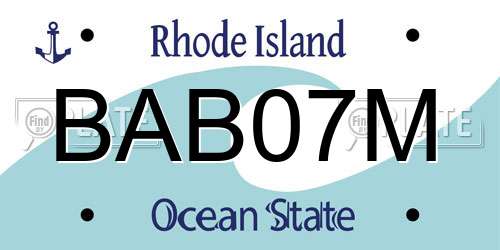 BAB07M Rhode Island License Plate