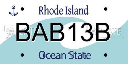 BAB13B Rhode Island License Plate