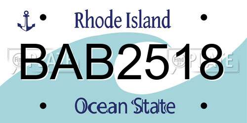 BAB2518 Rhode Island License Plate