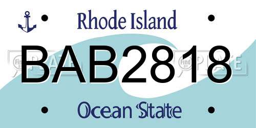 BAB2818 Rhode Island License Plate