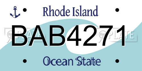 BAB4271 Rhode Island License Plate