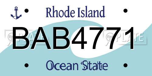 BAB4771 Rhode Island License Plate