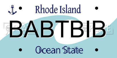 BABTBIB Rhode Island License Plate