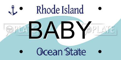 BABY Rhode Island License Plate