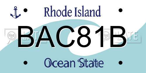 BAC81B Rhode Island License Plate