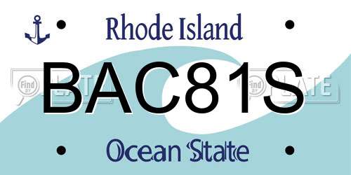 BAC81S Rhode Island License Plate