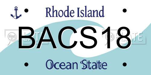 BACS18 Rhode Island License Plate