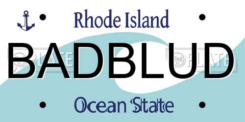 BADBLUD Rhode Island License Plate